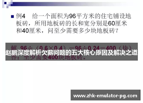 赵鹏深度解析欠薪问题的五大核心原因及解决之道